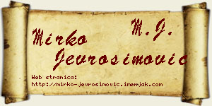Mirko Jevrosimović vizit kartica